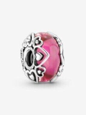 Pandora Reveal Your Love Pink Murano Glass Charm